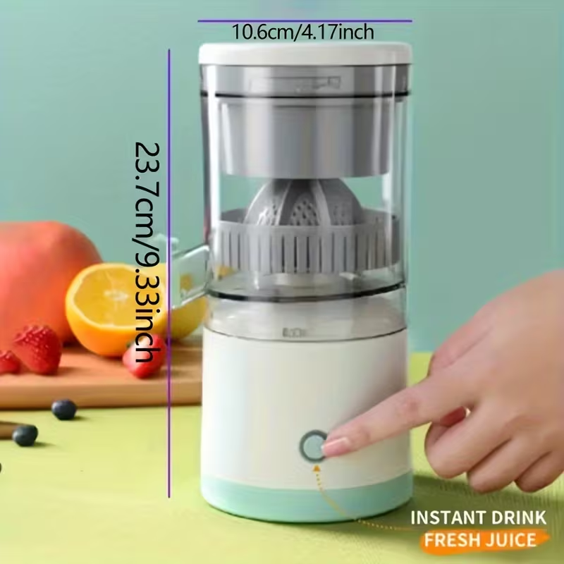 Portable Rechargeable Juicer, Efficiently Separates Pulp And Delivers High Juice Output, Lithium Battery-Powered, Suitable for Various Settings Such As Homes, for Fruits Like Oranges Lemons Watermelons And Grapes