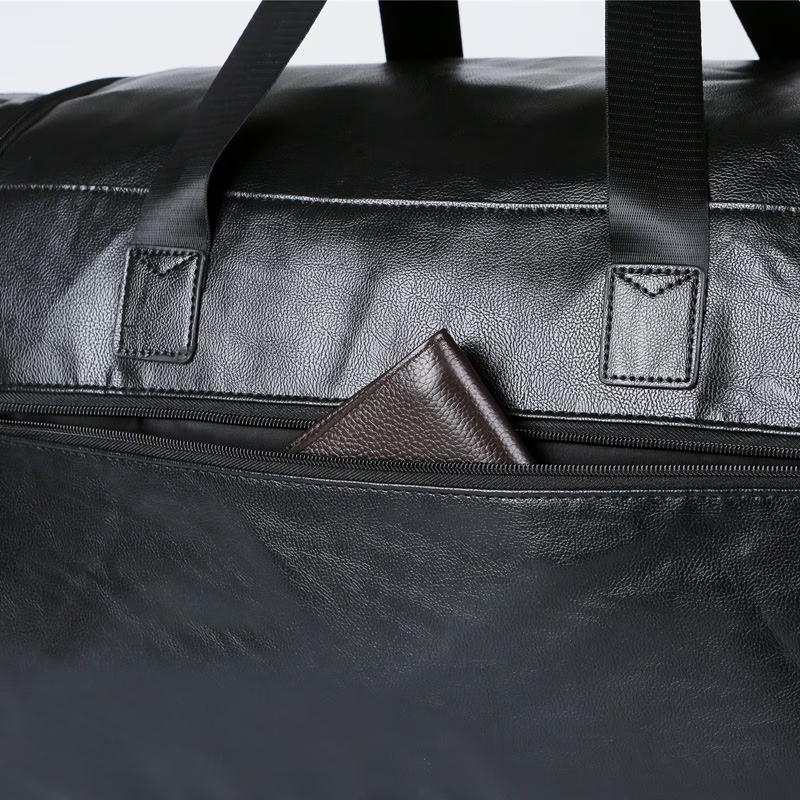Extra-Large Capacity Men'S PU Travel Bag, Vintage Briefcase, Handheld Shoulder Crossbody Luggage Bag