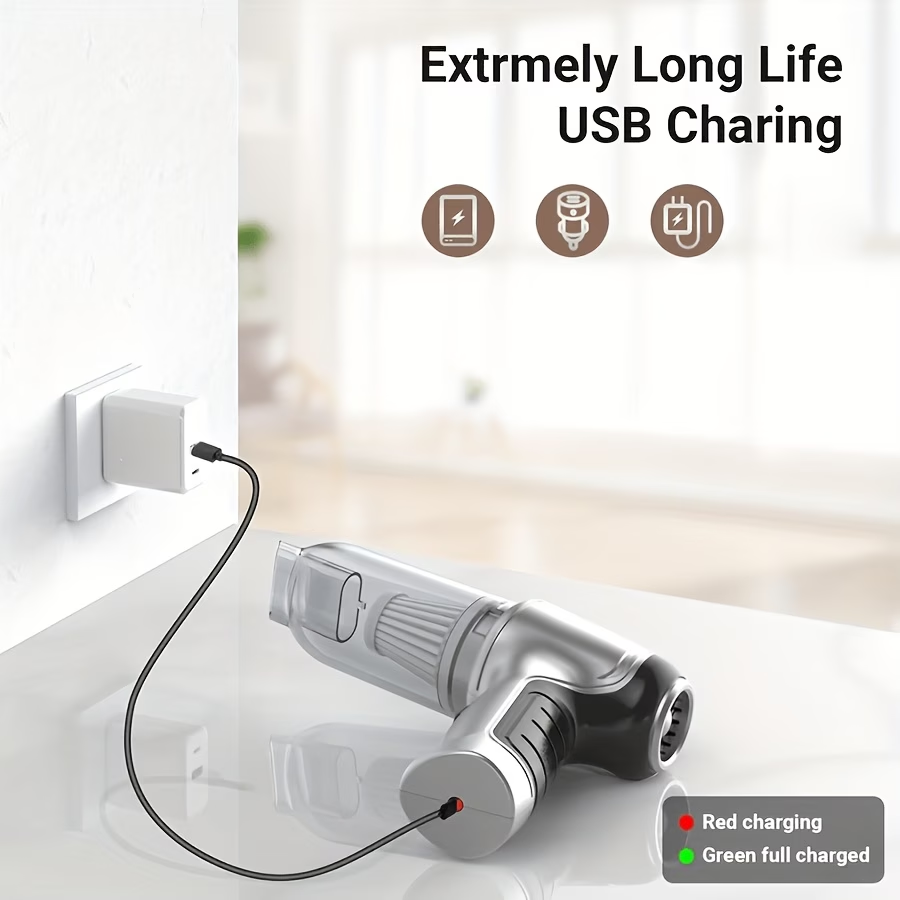 2In1 Cordless Handheld Vacuum Cleaner High Power Vacuum Cleaner Car Vacuum Blowing All-In-One Machine Portable Powerful Vacuum Cleaner with Household Dust Removal Floor Brush Head