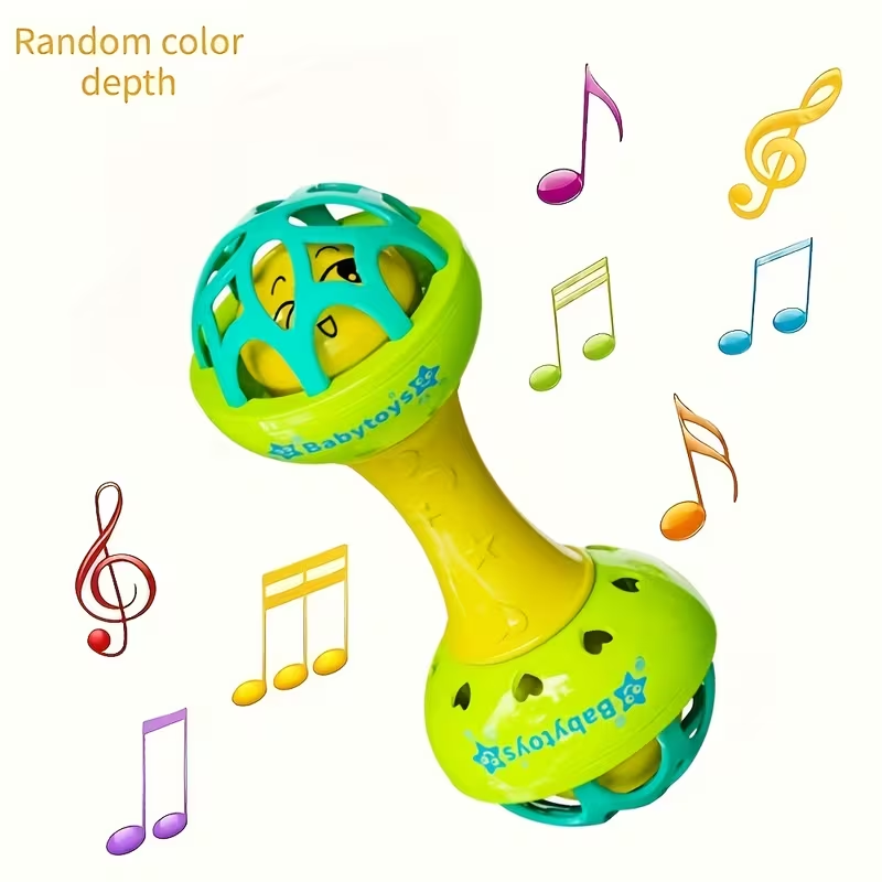 Baby-Grade Vibrating Hand Bell Toy | Sensory & Hearing Development, Grip Training, Soothing Tactile Stimulation, Colorful ABS Resin, Ideal Birthday Gift for Infants & Toddlers Dutora(Random Color)