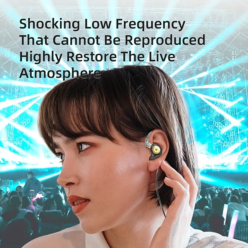 KZ EDX PRO in Ear Earphones Headphones with Wired IEM Earbuds Hifi Deep Bass Sound Over Ear Headset with New 10Mm Dynamic Driver, Detachable Cable, Ear Tips