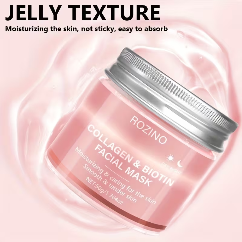 50g Biotin Collagen Day & Night Mask • Hydrates, Keeps Skin Moist and Plump • Firms Skin, Brightens Complexion, Smooths Skin • Makes Skin Look Younger • Suitable for Daily Use and Holiday Gifts • Giving Her a Beautiful Face