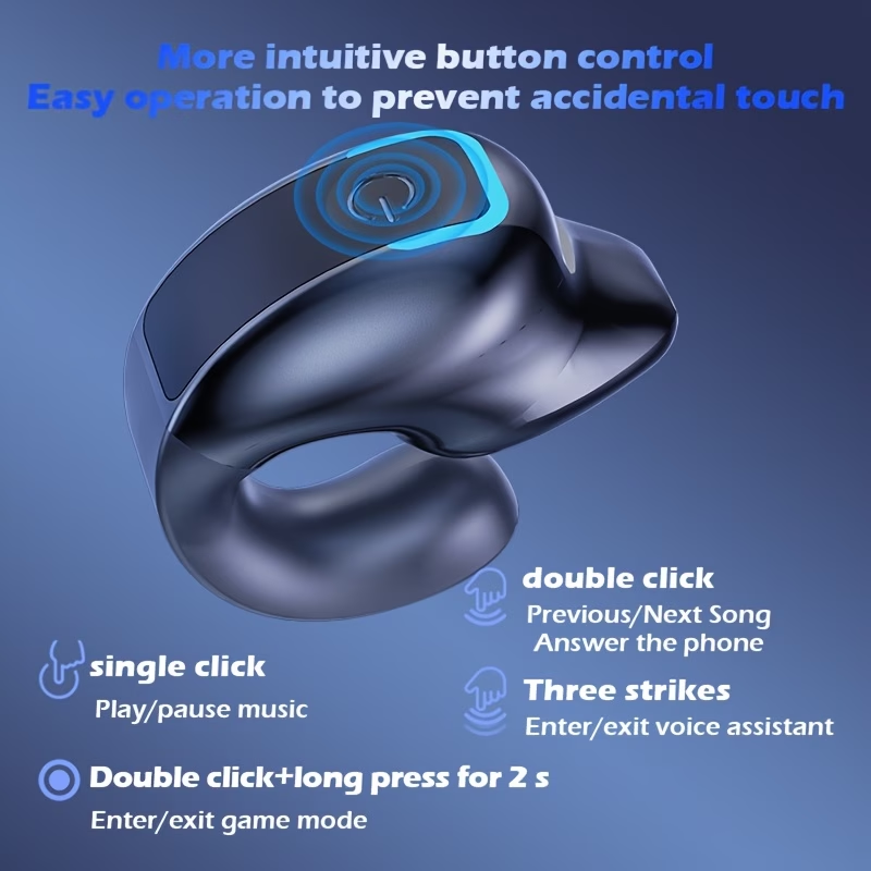 Wireless Earphones with Long Battery Life, Universal Phone Control, and Noise-canceling for Voice Calls - Sports Wireless Earphones with Button-controlled Volume, Crystal Microphone, and Lithium Polymer Battery, Compatible with All Smartphones. 1pc