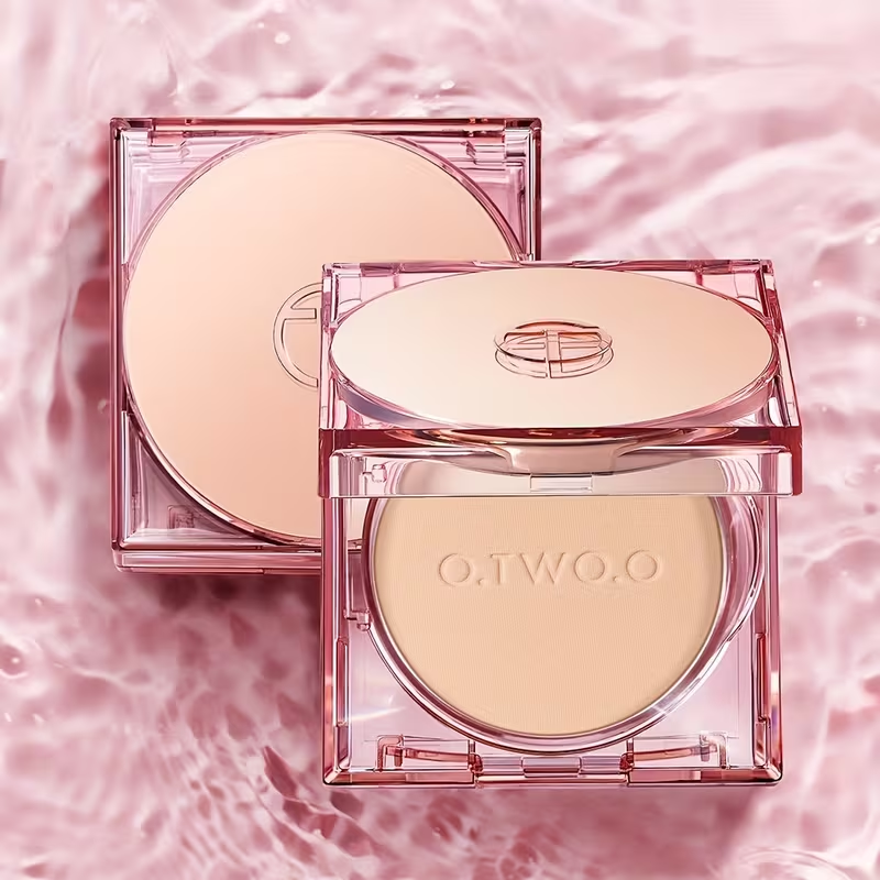 O.TWO.O 3D Soft Focus Face Powder Waterproof Long Lasting Oil Control 24H Natural Skin Tones Anti-Transfer, Non-Absorbent for All Skin Types & Tones, Includes Puff Makeup Powder Foundation Daily Essential Otwoo Makeup for Women