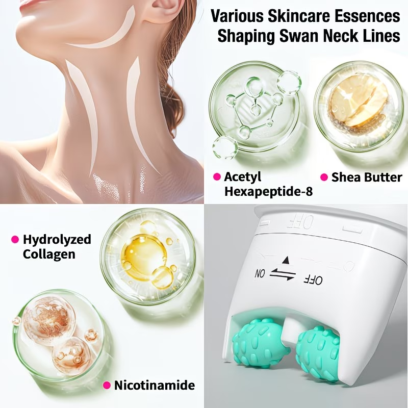 Instant Lifting & Firming Neck Wrinkle Cream with V-Shaped Roller, Neck & Face Cream, Skincare, Lifting, Firming, Smoothing, Minimizes Wrinkles/Fine Lines, 2-in-1: Hydrating & Firming, Hydrolyzed Collagen, Retinol, Niacinamide, Shea Butter