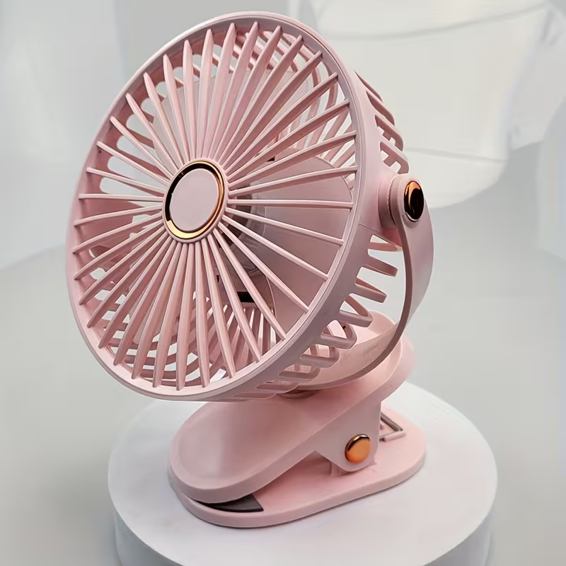 Summer USB Charging Portable Fan, Can Be Clipped, Stood, Or Hung, 4 Colors Optional, 5 Wind Speed Levels Adjustable, Multi-Angle Adjustable, Comfortable Cooling, Detachable And Washable, Suitable for Home, Office, Outdoor, Dormitory, Gift Giving