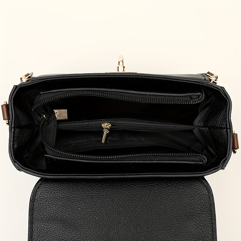 New Stylish Handbag for Women, Perfect for Autumn, Featuring a Chic Lock Closure, Small Square Design, And Versatile Shoulder Or Crossbody Options