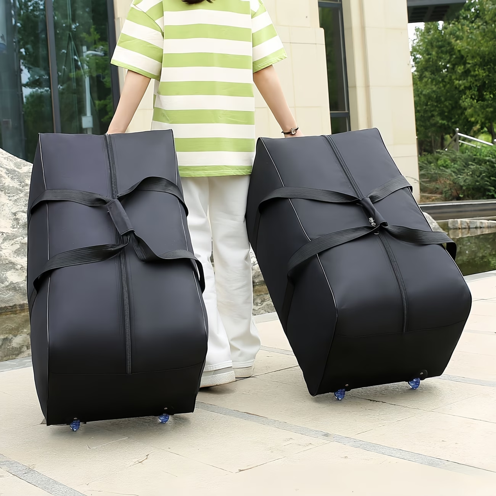 1pc Enormous Suitcase with Wheels, Large Portable Travel Bag, Foldable Travel Bag, Multifunctional Luggage Bag - Extended Handle Design, Upgraded Smooth Crystal Wheels - Suitable for Short And Long Distance Travel, Outings, Moving, College