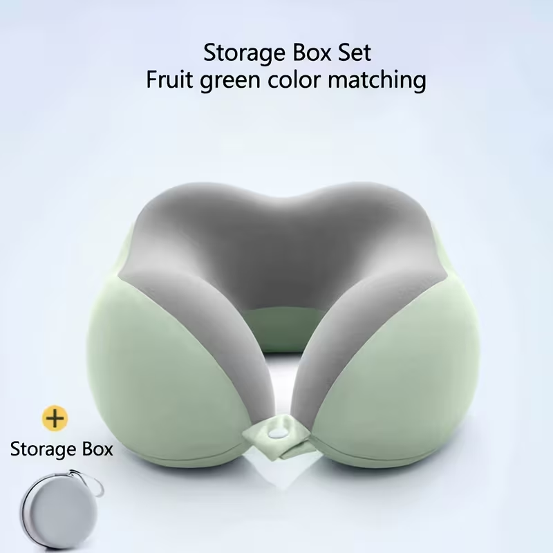 Ergonomic U-Shaped Neck Pillow with Storage Bag - Memory Foam Travel & Office, Removable & Machine-Washable Cover, Lightweight Portable Cervical Pillow for Airplane, Car, Bed - Compression-Fit Design for S (No Power Required) Sinterklaas