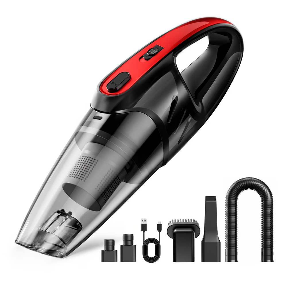 Vacuum Cleaner, Strong Suction, Handheld Vacuum, 2000Mah Large Capacity, Low Noise, Comes with 5 Accessories, Household Vacuum, Mini Vacuum for Car Interior Cleaning, Pet Hair, Kitchen, Home Cleaning Supplies, Car Accessories, Car Supplies Gift