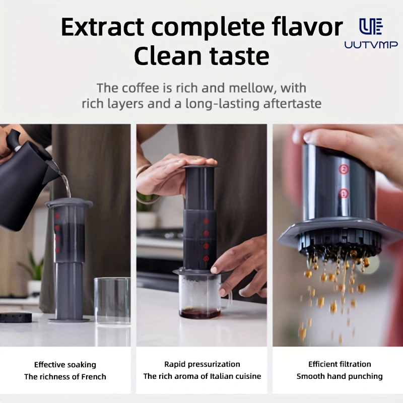 A set of portable hand brewing coffee machine，Includes filter paper and stirring rod