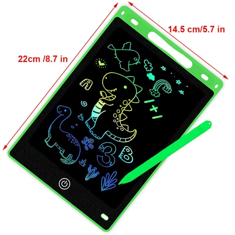 Four Colors Available 8.5inch LCD Writing Board - Erasable Writing and Drawing Board for Kids Ages 3-8 - Electronic Sketch and Doodle Board with Colorful Frame, Educational Birthday Gift for Boys and Girls, PVC Material