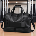 Travel Bag for Fitness, Made of PU, Foldable Sports Luggage with a Compartment for Shoes And a Wet Pocket, Ideal for Workouts, Weekend Sports, Lightweight Handbag for Everyday Use, Carry-On Luggage