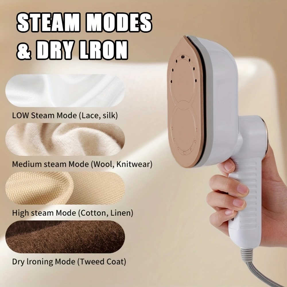Digital display handheld garment steamer, travel-friendly portable iron, household steam iron for ironing clothes, intelligent five-level adjustment, wet and dry use, quick wrinkle removal iron.