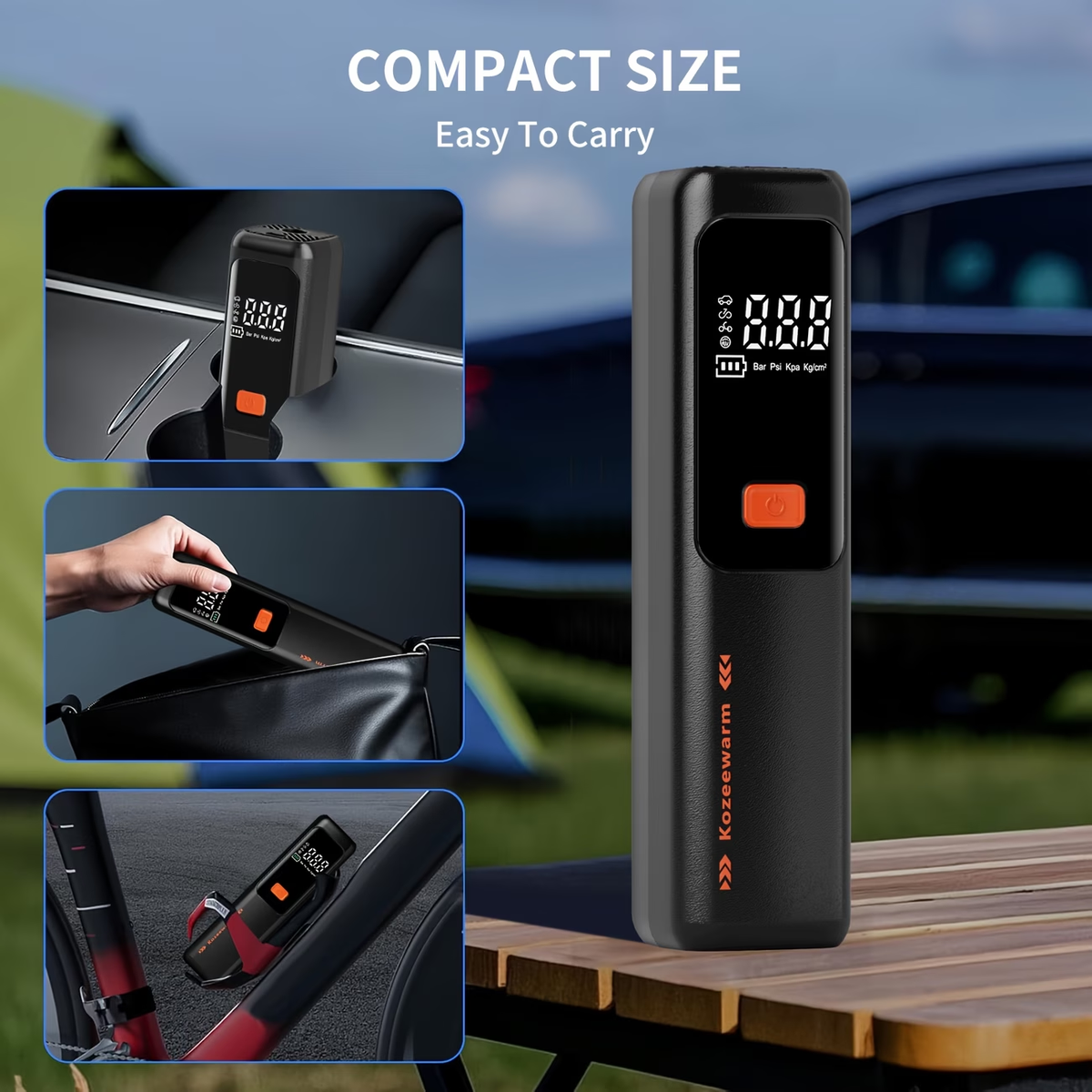 Super Special!!! [Cordless Tire Inflator Portable] - Cordless Air Compressor with Digital Gauge, USB Rechargeable, 3X Fast Inflation for SUV, Cars, Bikes, Motorcycles & Sports Equipment And Ball, Air Pump for Car Tires, Portable Tire Inflator
