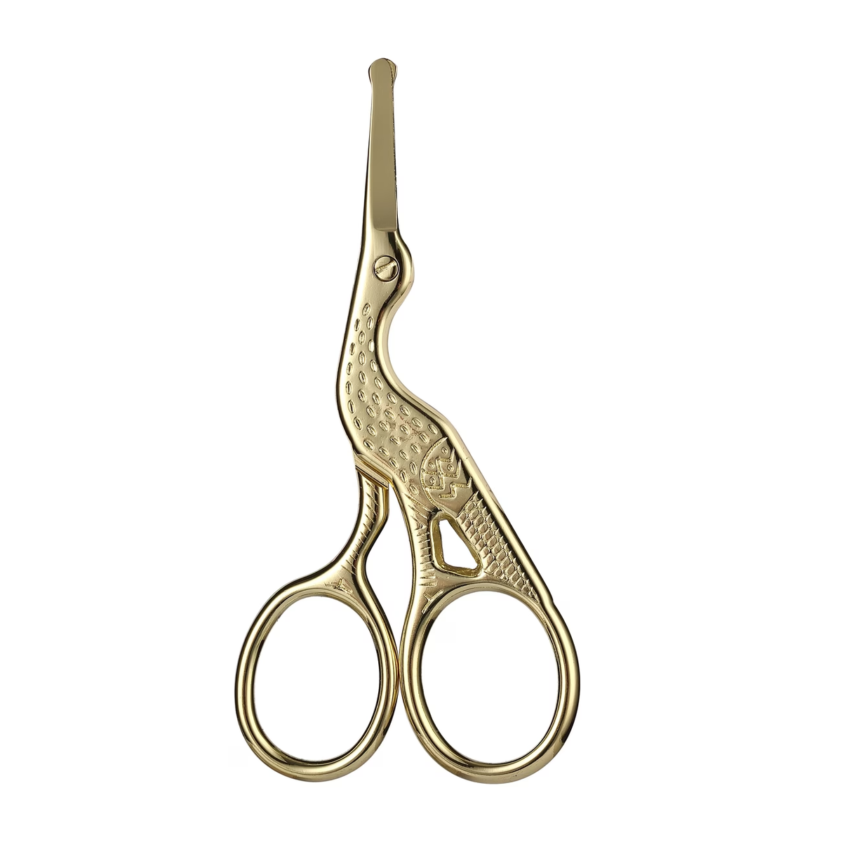 Safety Round Head Stainless Steel Nose Hair Scissors, Bionic Crane Type Beauty Scissors for Eyebrows, Nose Hair, Beard, Ear Hair, Stainless Steel Eyebrow Scissors, Men and Women Professional Trimming Facial Hair Beauty Makeup Scissors