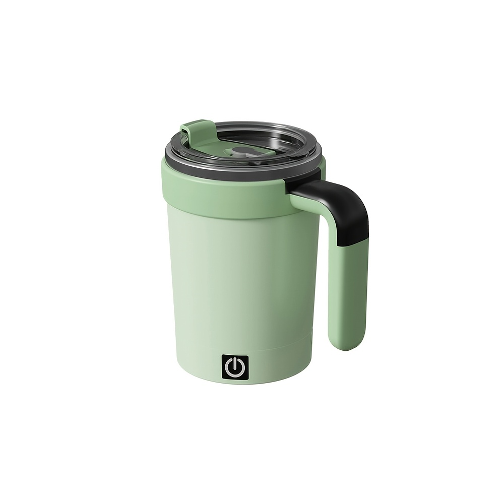 New fully automatic blender cup with temperature display, stainless steel straw, capable of blending shakes, coffee, and milk powder, detachable base, Type-C charging port, and a battery life of 60 minutes