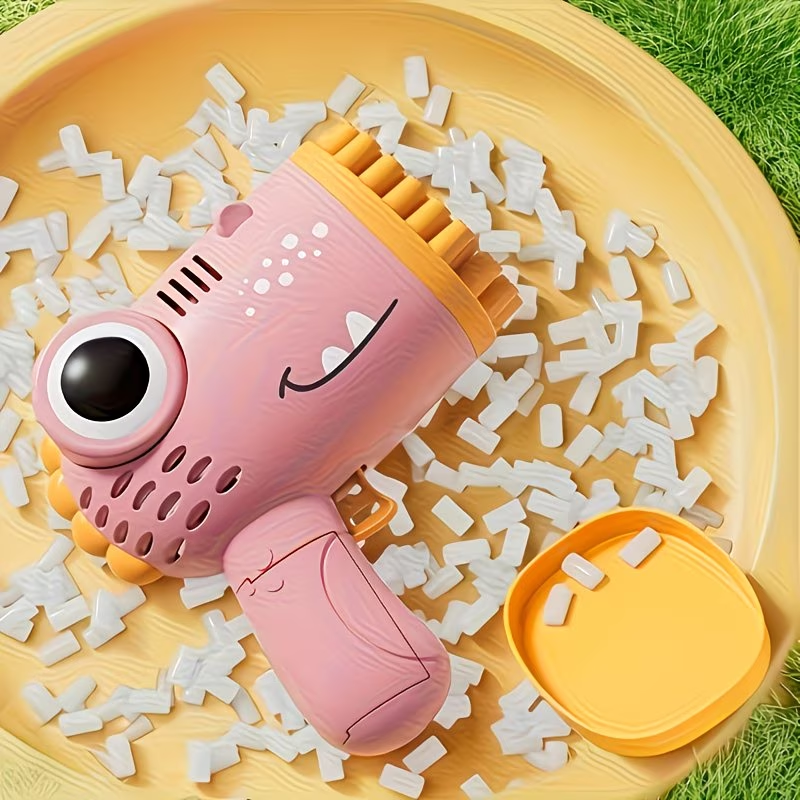 40-hole handheld dinosaur bubble machine fully automatic toy bubble gun without battery without bubble liquid outdoor wedding activity props Gatling multi-hole bubble gun Christmas toy gift