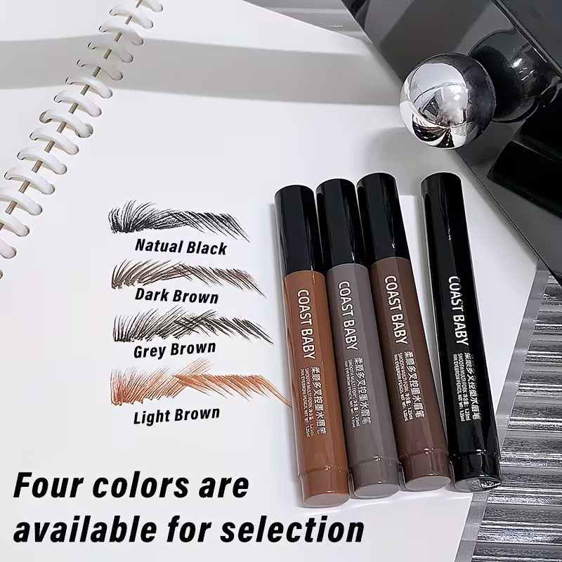 Dual-Effect Quick-Result Waterproof Eyebrow Pencil: Multi-branch Brush Head Design for Defining Each Eyebrow Hair with a Single Stroke + Precise Hairline Filling. Waterproof, Long-lasting Color That Resists Smudging. Three-dimensional Hair-like Flow