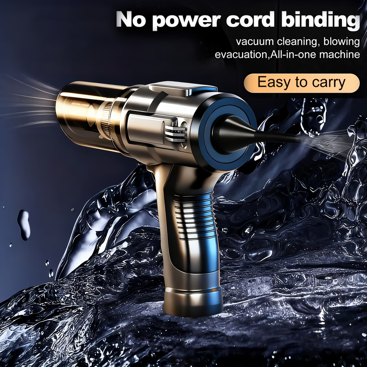 Cordless Handheld Vacuum, Featuring 5Kpa Powerful Suction And a Blowing Function, Compact Mini Vacuum Cleaner with Low Profile And Various Attachments, Ideal for Home, Car, Office, And Outdoor Camping