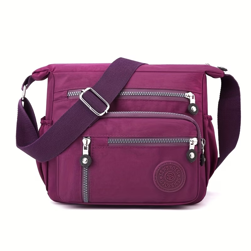 Women's Large Capacity High Quality Nylon Crossbody Bag with Adjustable Strap & Multi-Pocket - Casual Travel Handbag Suitable for Travel,, - Zipper Closure, (Available in Multiple Colors)