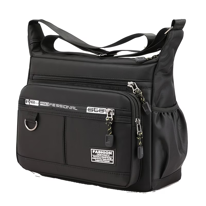 Large Capacity Men's and Women's Bag Shoulder Bag High Quality Wear- Backpack Multi-pocket Business Bag Business Casual Men's and Women's Messenger Bag [Zipper Direction Random, Random Letters]