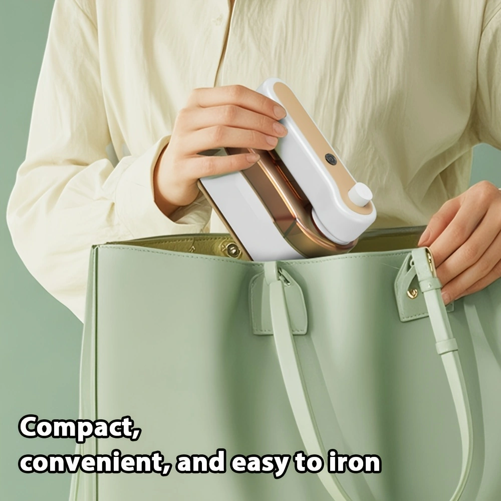 Handheld hanging fast-heating electric iron, electric wrinkle-removing iron, voltage compatible (plug and play), with hanging hook for easy garment care, Type-C plug.