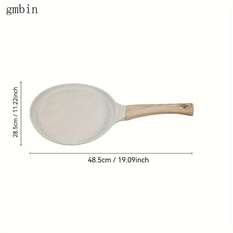 Non-stick crepe frying pan, suitable for crepes, tortillas, and risotto - induction cooker compatible. Features a non-stick coating on the bottom for even heat distribution and easy cleaning.