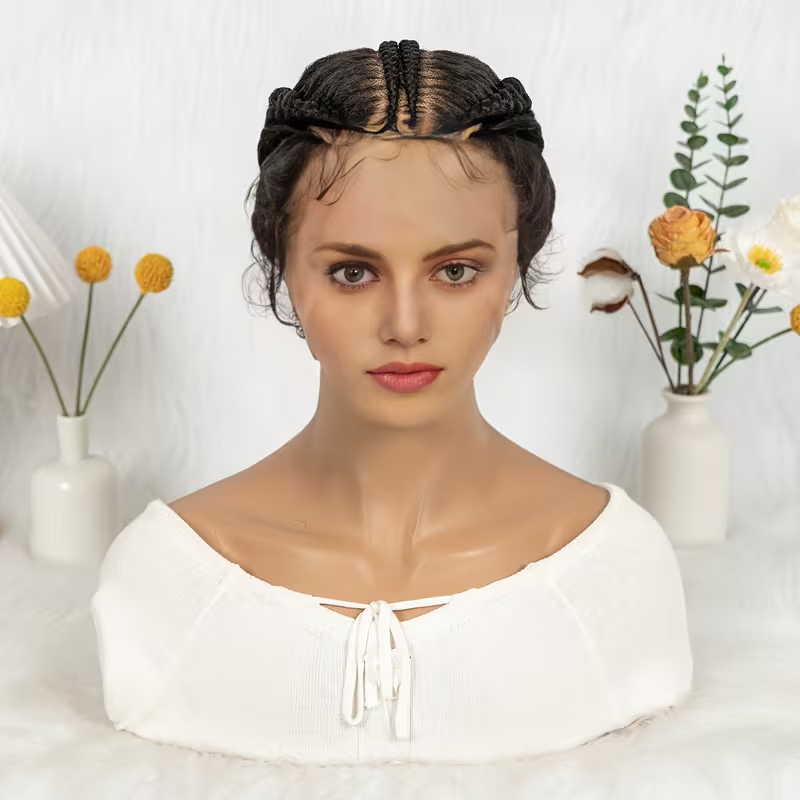 Full Lace Double Triple Braid With Parallel Top | Suitable For Women'S Vacation, Travel, Fashion, Trendy Short Style, Comfortable And Breathable Dressing, Made Of High Temperature Fiber
