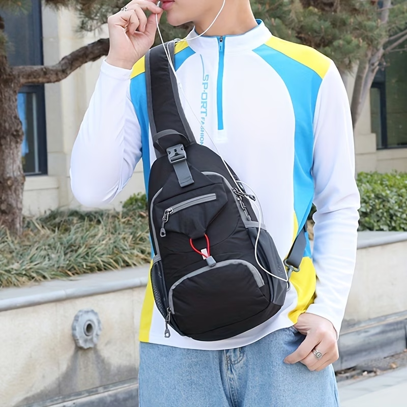 1pc Outdoor Lightweight Chest Bag, Multifunctional Crossbody Bag With Shoulder Strap For Travel, Mountaineering, And Hiking