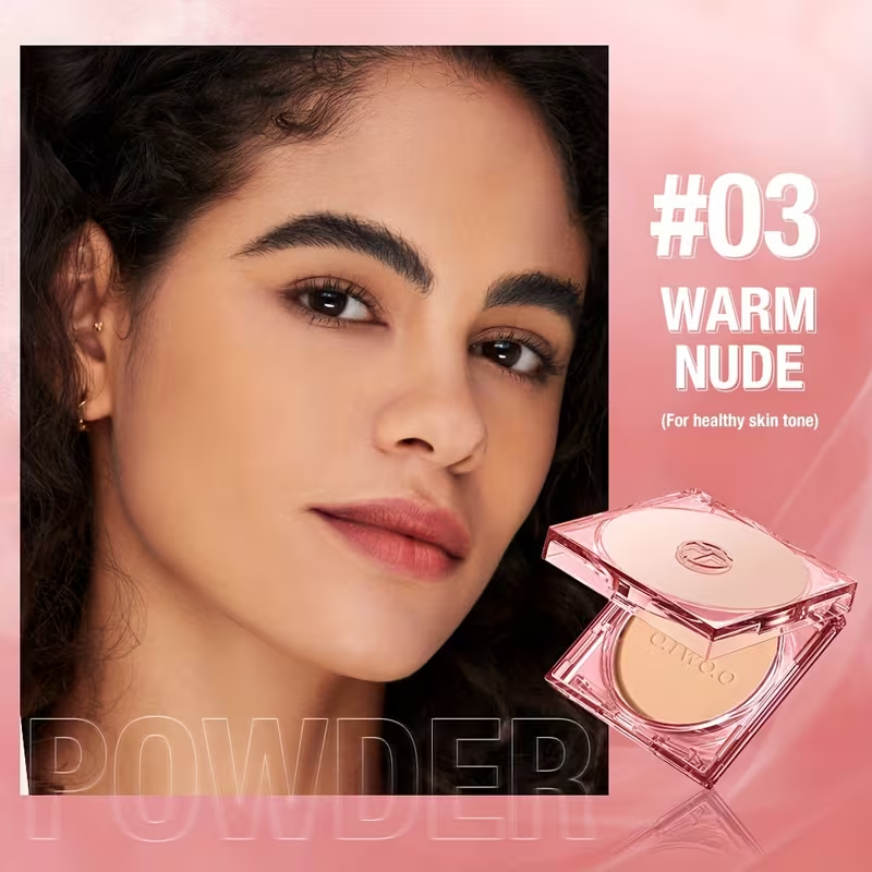 O.TWO.O 3D Soft Focus Face Powder Waterproof Long Lasting Oil Control 24H Natural Skin Tones Anti-Transfer, Non-Absorbent for All Skin Types & Tones, Includes Puff Makeup Powder Foundation Daily Essential Otwoo Makeup for Women