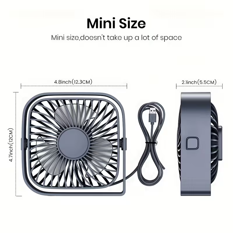 Stay Cool & Comfortable Anywhere: Portable USB Desk Fan with 3 Speeds & 360° Silent Operation
