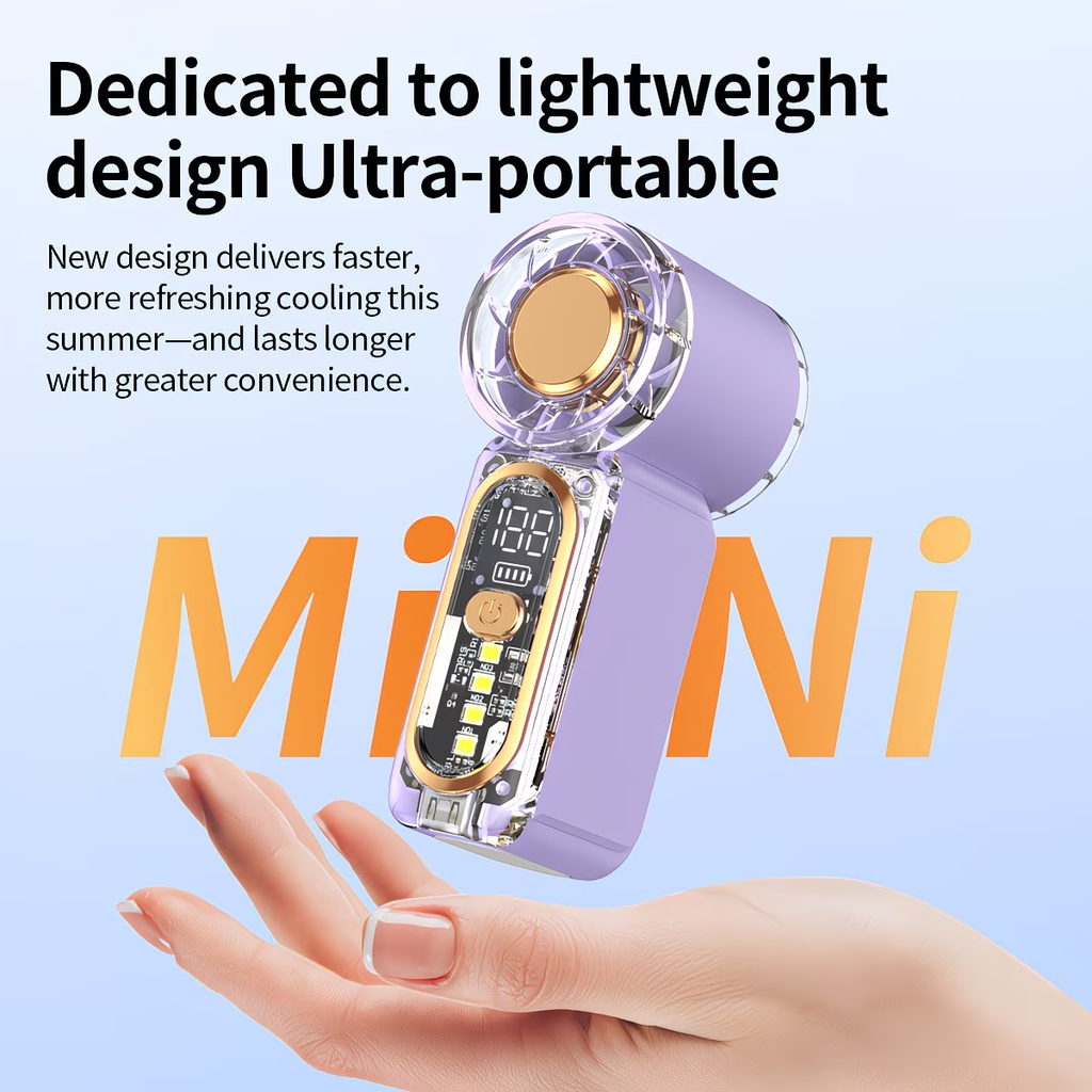 Ultra-Quiet Mini Fan, Low Noise Operation, Ultra-Long Life, Mini Size, Pocket-Sized, Portable, Suitable for Dormitories, Classrooms, Libraries, Mini Compressible Fan, Lightweight Design, 22000 RPM High-Speed Airflow