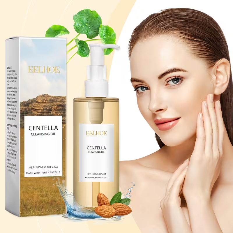 100ml Centella Asiatica Lightweight Makeup Remover Oil/Vitamin E and Centella Asiatica Extract/Refreshing and Gentle for Face and Lips/Eye and Lip Makeup Remover