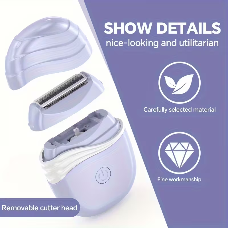 Women'S Electric Shaver, Bikini Trimmer, Leg, Underarm, Cordless Hair Removal Shaver for Face with Detachable Head, Compact Electric Shaver for Women, Father'S Day Gift