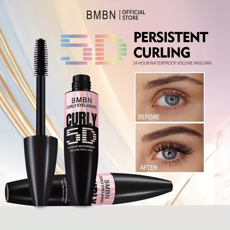 5D Waterproof Mascara • Volumizing & Lengthening Version - Black Lash Enhancer • Suitable for Every Lash • Clear, Long, Curled, Clump-Free • Waterproof and Sweatproof • Easy to Use • Perfect for Parties, Music Festivals, Weddings