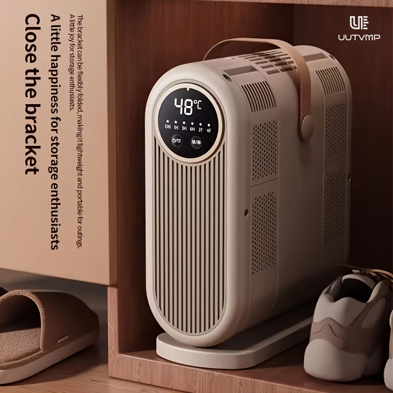 This smart shoe dryer features instant heating, 4x stronger airflow, a constant 48°C temperature for gentle shoe drying, 360° thorough drying, and automatic shut-off when retracted