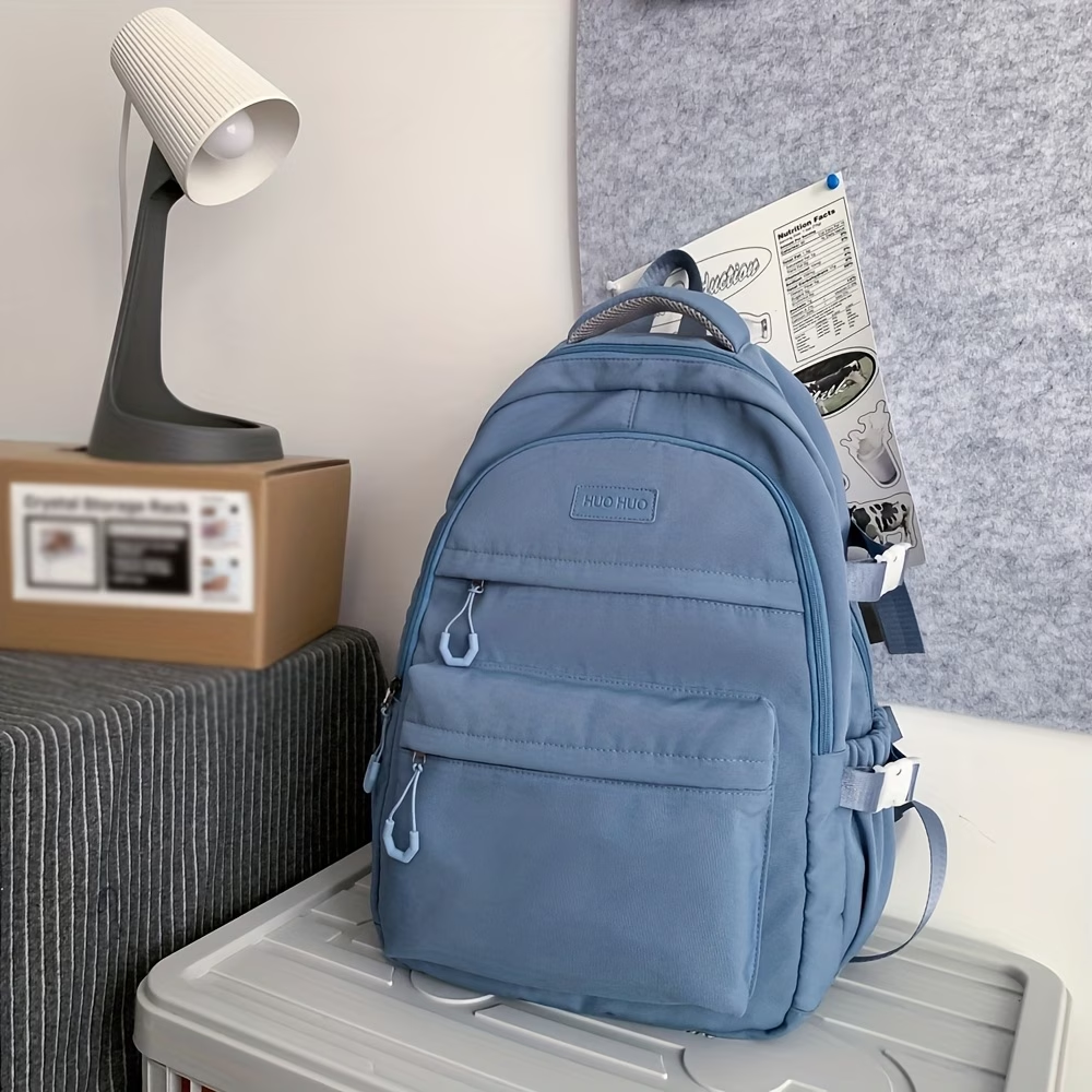 Solid Color Casual Versatile Large-Capacity Backpack, Lightweight Backpack for Outings and Travel, Daily Commute Laptop Backpack, Women's Holiday Backpack