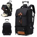 Travel Rolling Backpack, Travel Large Backpack Duffel Bag With Wheels, 17 Inch Laptop Backpack With Shoe Compartment, Trolley Suitcase Business College Ladies Men