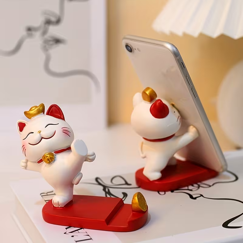 Cute Cartoon Cat Mobile Phone Tablet 1pc Holder Stand Office Desk Ornament Suitable for Mobile Phones and Tablets