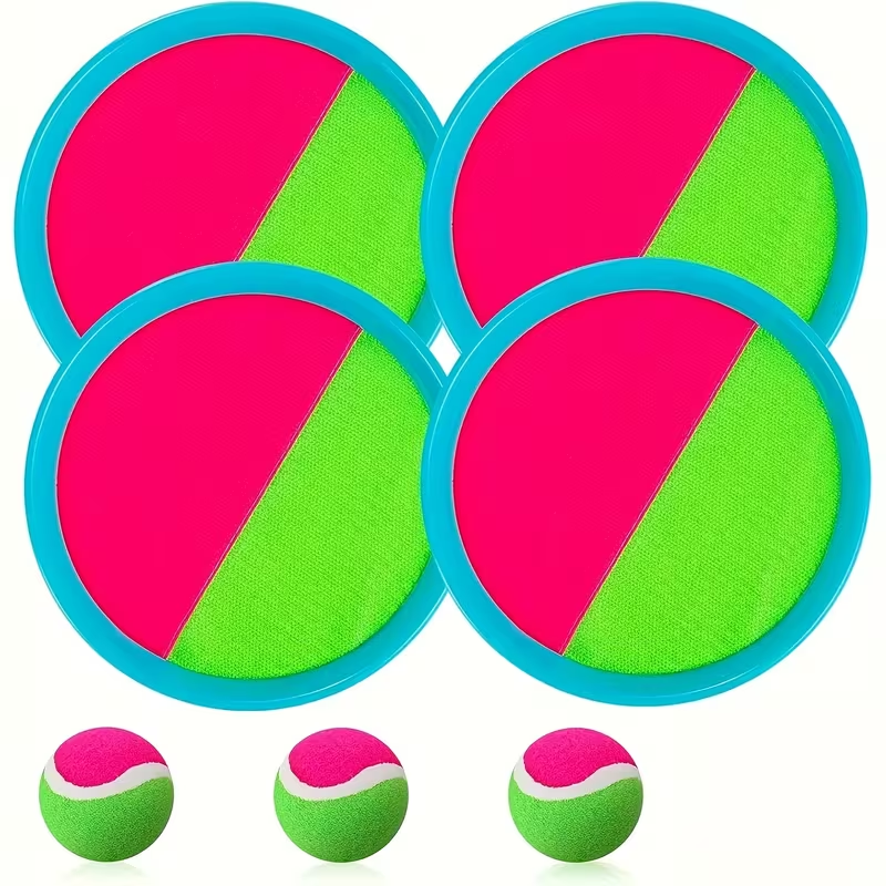 Shun Fei Kids Outdoor Sports Ball Toy - Toss & Catch Game with 2 Rackets & & Pink High-Index Plastic, Durable Backyard Beach Toy for Family Fun, Easter Gift for Kids & Adults, Outdoor Play, Playful Design, Sturdy Construction