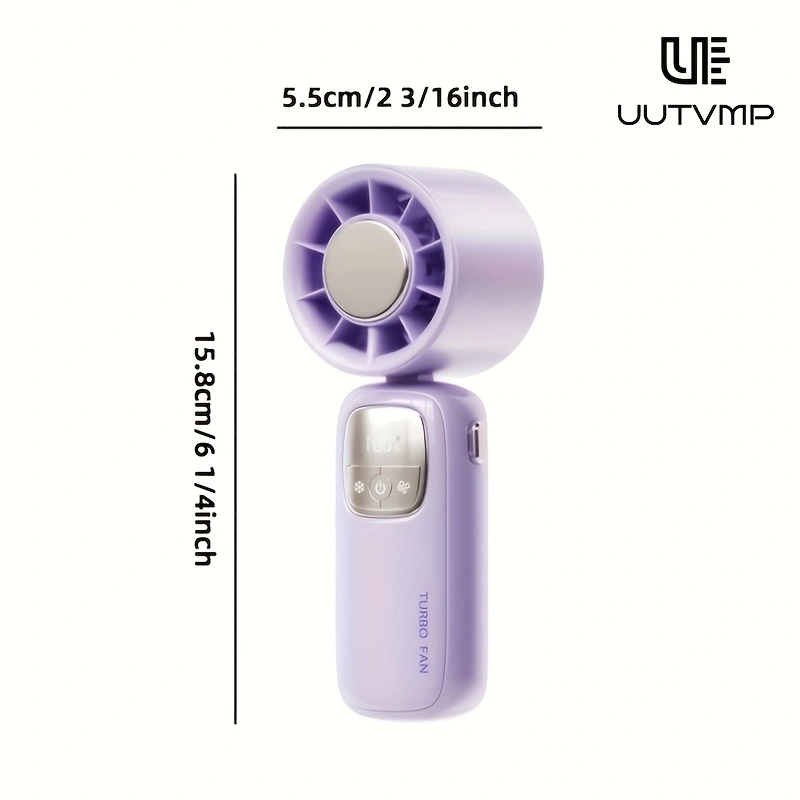 Superconducting ice-ceramic cooling handheld fan, rechargeable, with a 4000mAh high-capacity battery for long battery life, stylish design, a must-have cooling device for summer.