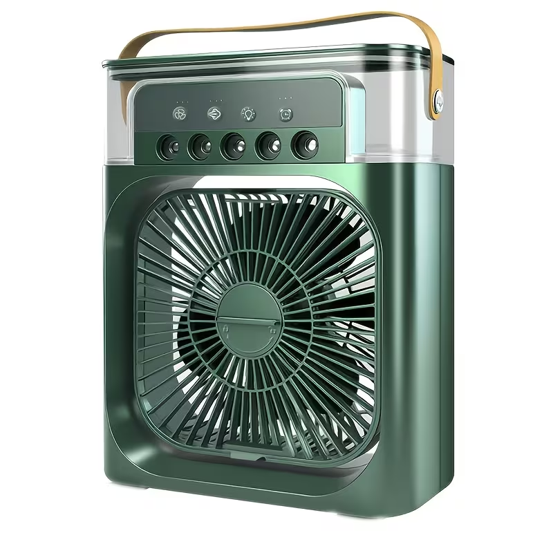 Portable Air Conditioner Five Hole Portable Fan Cooling Spray Fan Five Hole Humidification, Three Speed Adjustable, Fast Cooling, 20.29oz Large Capacity Water Tank, Five Nozzles, Adjustable Fog Volume, Three in One Blowing/cooling