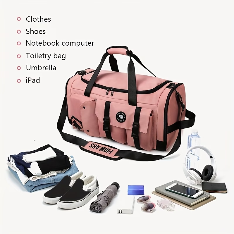 Hidden Strap Large Capacity Travel Backpack, Detachable Single Shoulder Crossbody Bag Strap, Multifunctional Sports Fitness Bag, Independent Shoe Compartment, Large Main Pocket, Front Storage Bag with Side Zipper Pockets