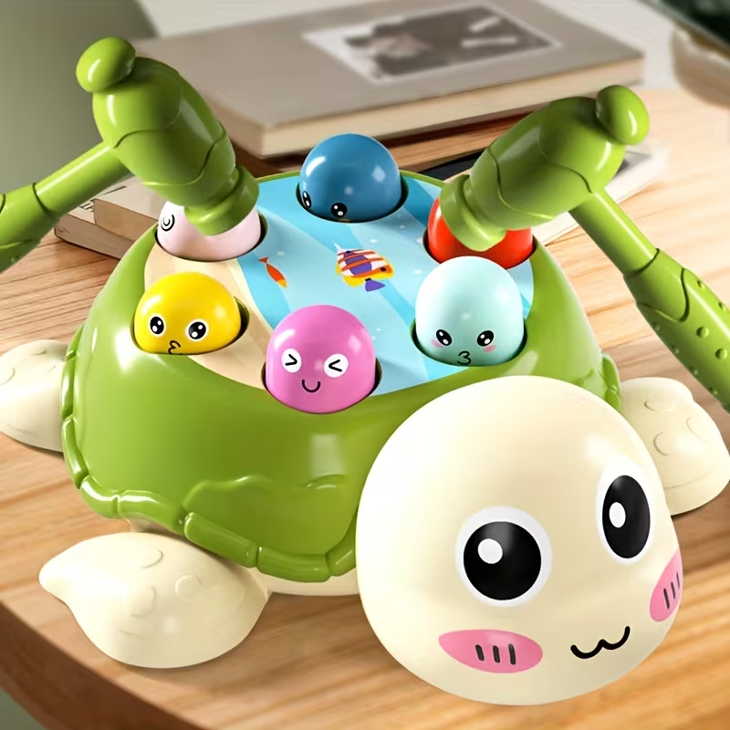 Educational Turtle Toy, Hammering And Pounding Toy, Enhance Hand-Eye Coordination, Parent-Child Interaction Multiplayer Play Desktop Game Educational Toy with 2 Hammers, Gift for Boys Girls Easter, Christmas, Halloween, Thanksgiving Toddlers