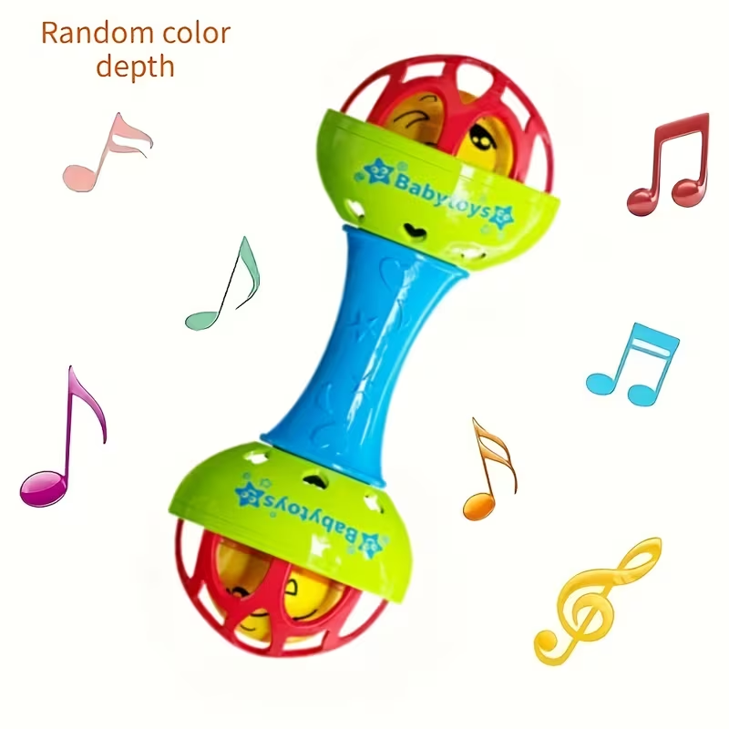 Baby-Grade Vibrating Hand Bell Toy | Sensory & Hearing Development, Grip Training, Soothing Tactile Stimulation, Colorful ABS Resin, Ideal Birthday Gift for Infants & Toddlers Dutora(Random Color)