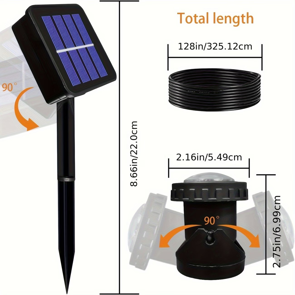 TURAOHU Solar Underwater Pond Light, IP65 Submersible Lamps Projector Light, 6LED Spotlight Fish Tank Light for Garden Pool Yard Landscape Outdoor Lighting(1pc/2pcs/3pcs)