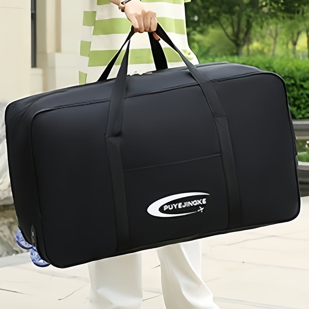 1pc Enormous Suitcase with Wheels, Large Portable Travel Bag, Foldable Travel Bag, Multifunctional Luggage Bag - Extended Handle Design, Upgraded Smooth Crystal Wheels - Suitable for Short And Long Distance Travel, Outings, Moving, College