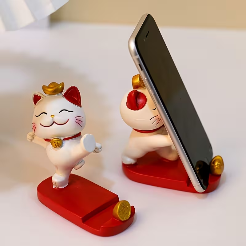 Cute Cartoon Cat Mobile Phone Tablet 1pc Holder Stand Office Desk Ornament Suitable for Mobile Phones and Tablets