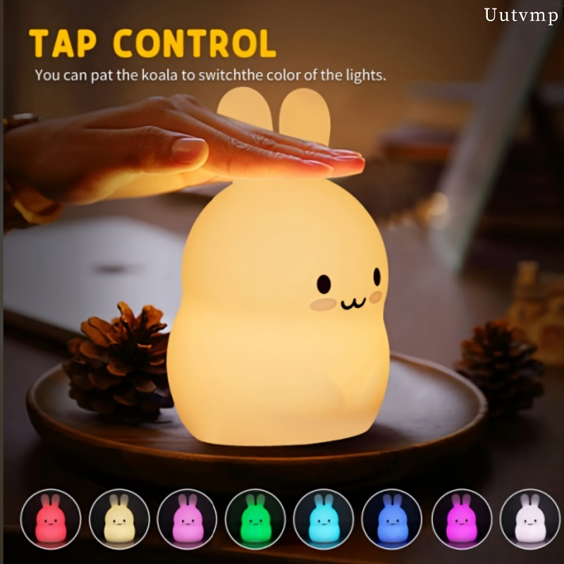 USB plug-in patting light, stress-relieving silicone office/bedroom ambient night light